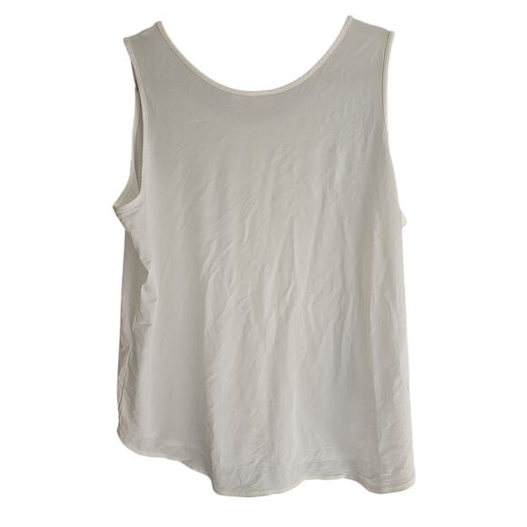 Chico's Travelers White Scoop Neck Acetate Slinky Layering Tank Top Womans SZ XL - Picture 2 of 4